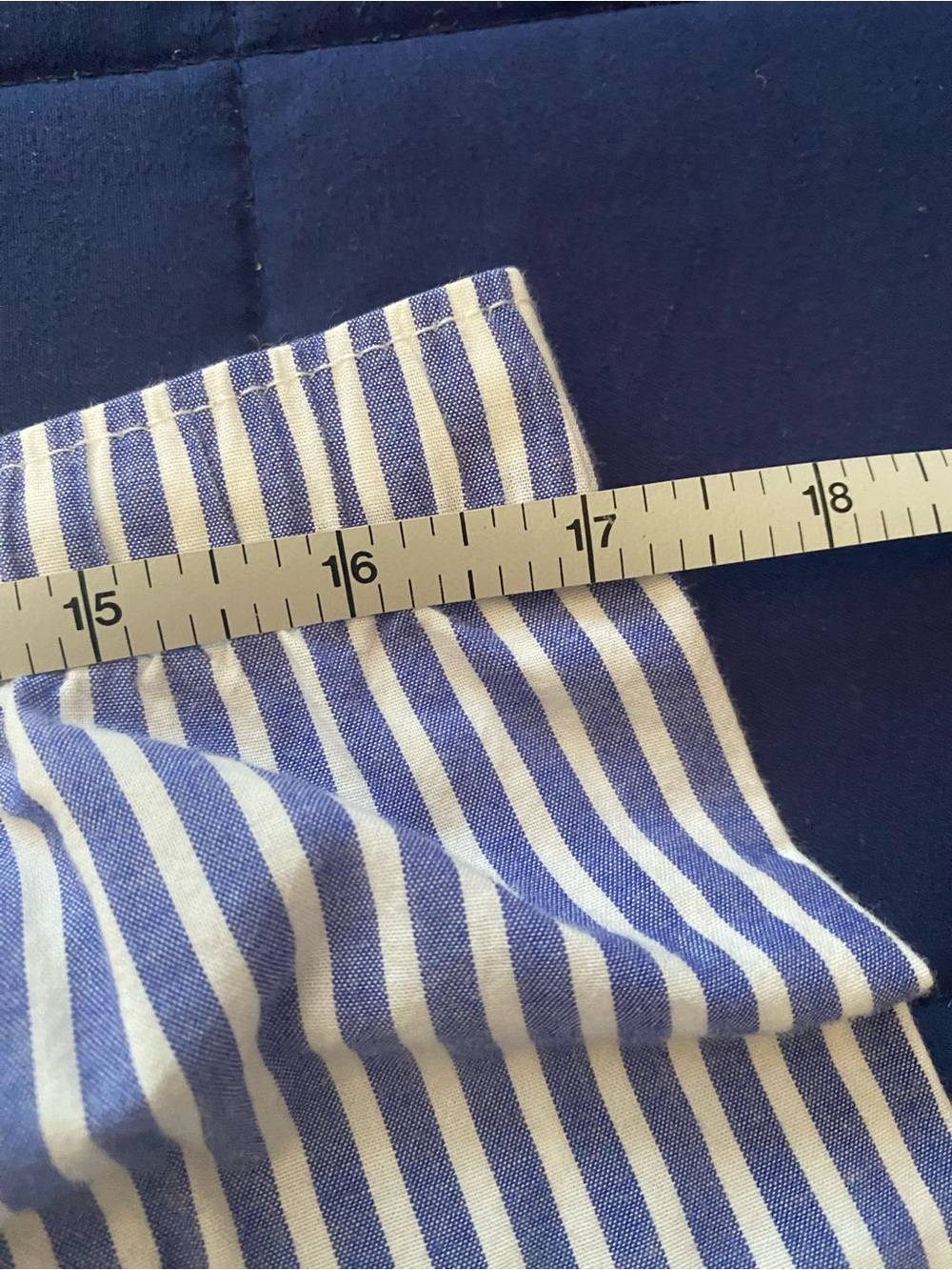 100% Cotton Blue & White Stripe Pajama Set - Picture 9 of 10